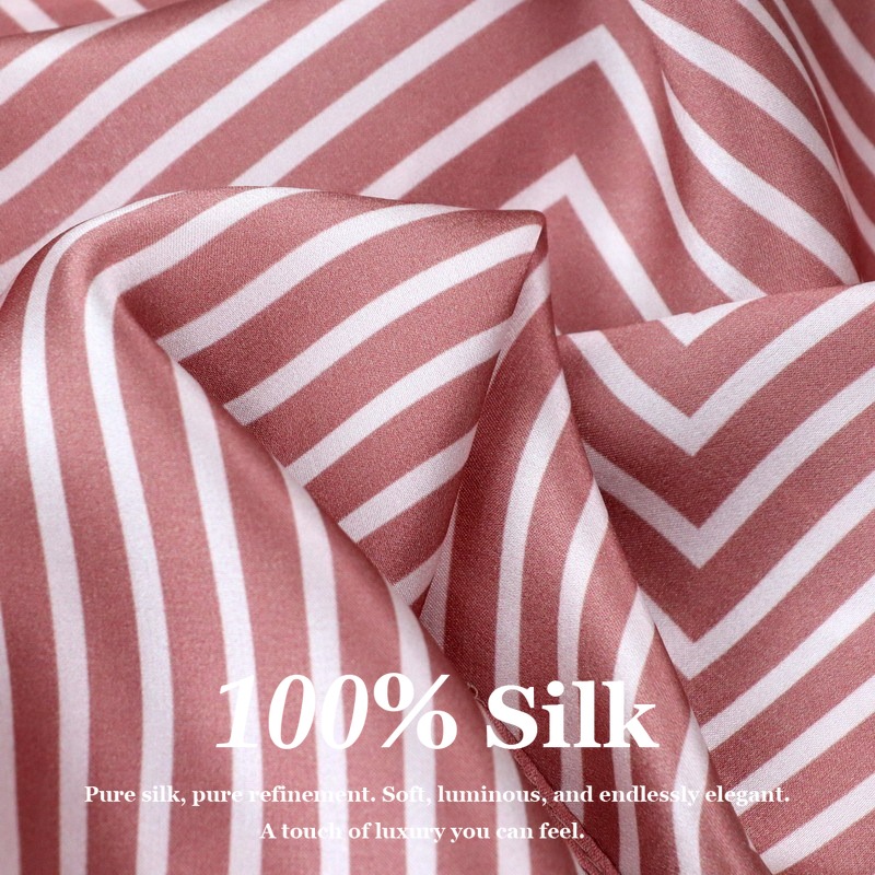 Silk Tie Striped - 100% Pure Silk Scarf Women Hijab