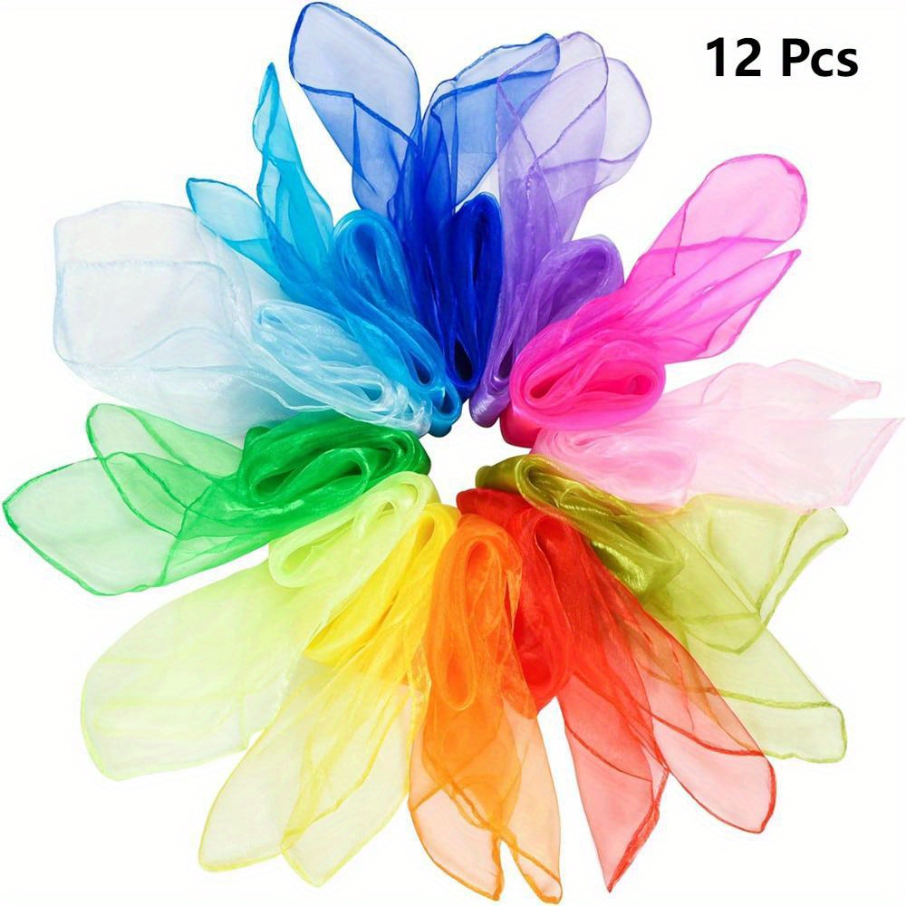 Scarf Silk Square - 10pcs/12pcs New Style Square Juggling Silk