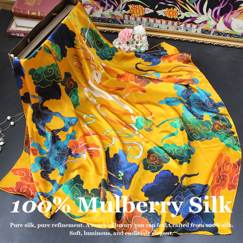 Pashmina Wrap Large - New Luxury 110x110cm Real Silk Shawl