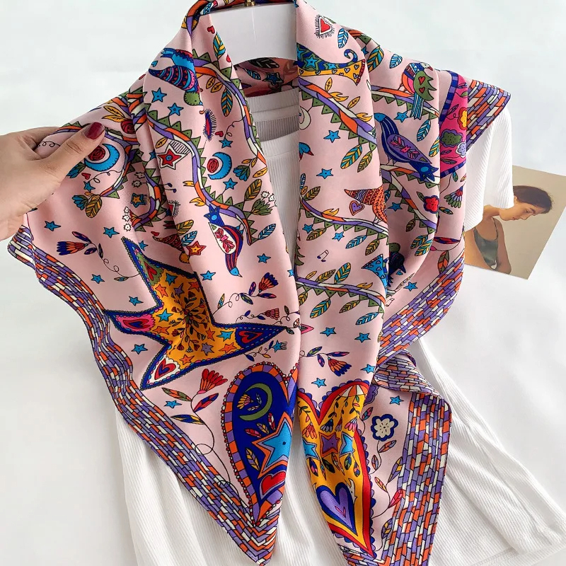 Bandana Cotton - 2024 90*90cm Square Scarf Twill Cotton