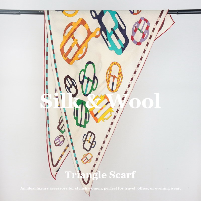 Pashmina Wrap Large - Silk Wool Scarf Large Triangle Shawl