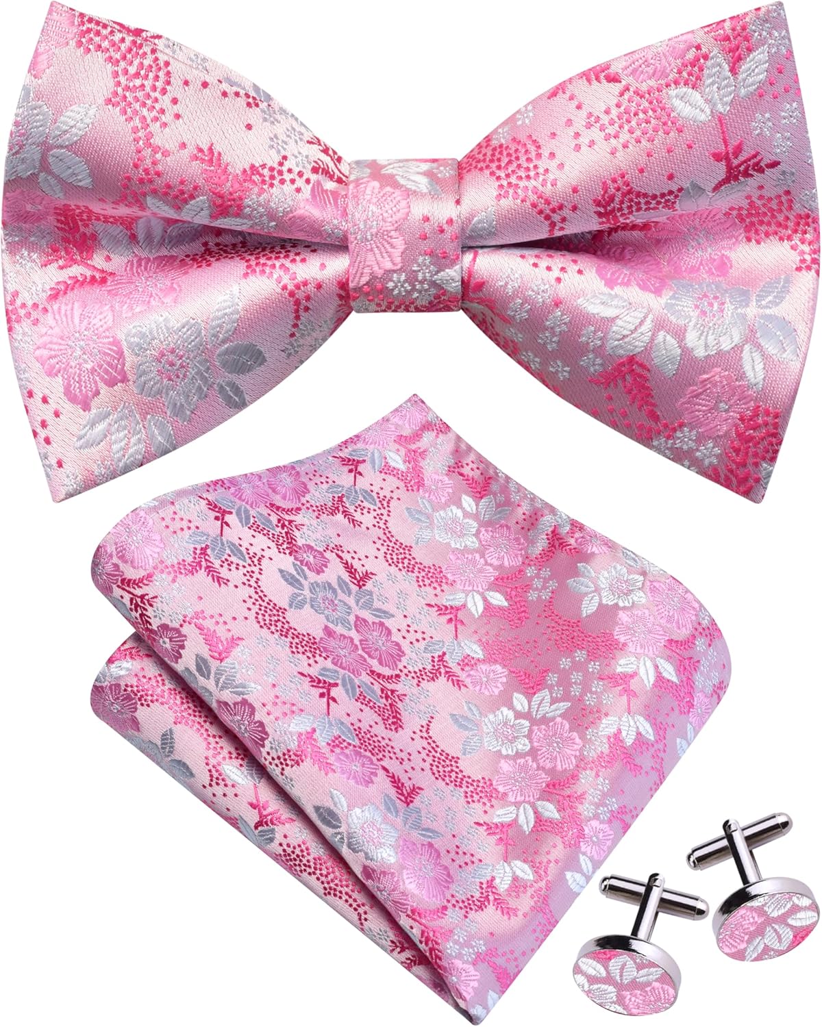 Pocket Square Set - Floral Bow Tie & Handkerchief Set