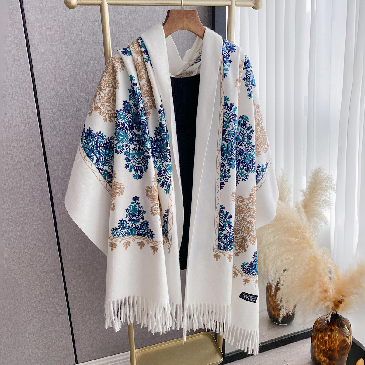 Woven Scarf Blanket - Women Fashion Winter Warm Cashmere Scarves