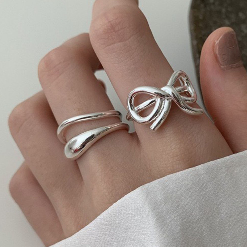 Tie Clip Silver - 925 Sterling Silver Simple Ring For