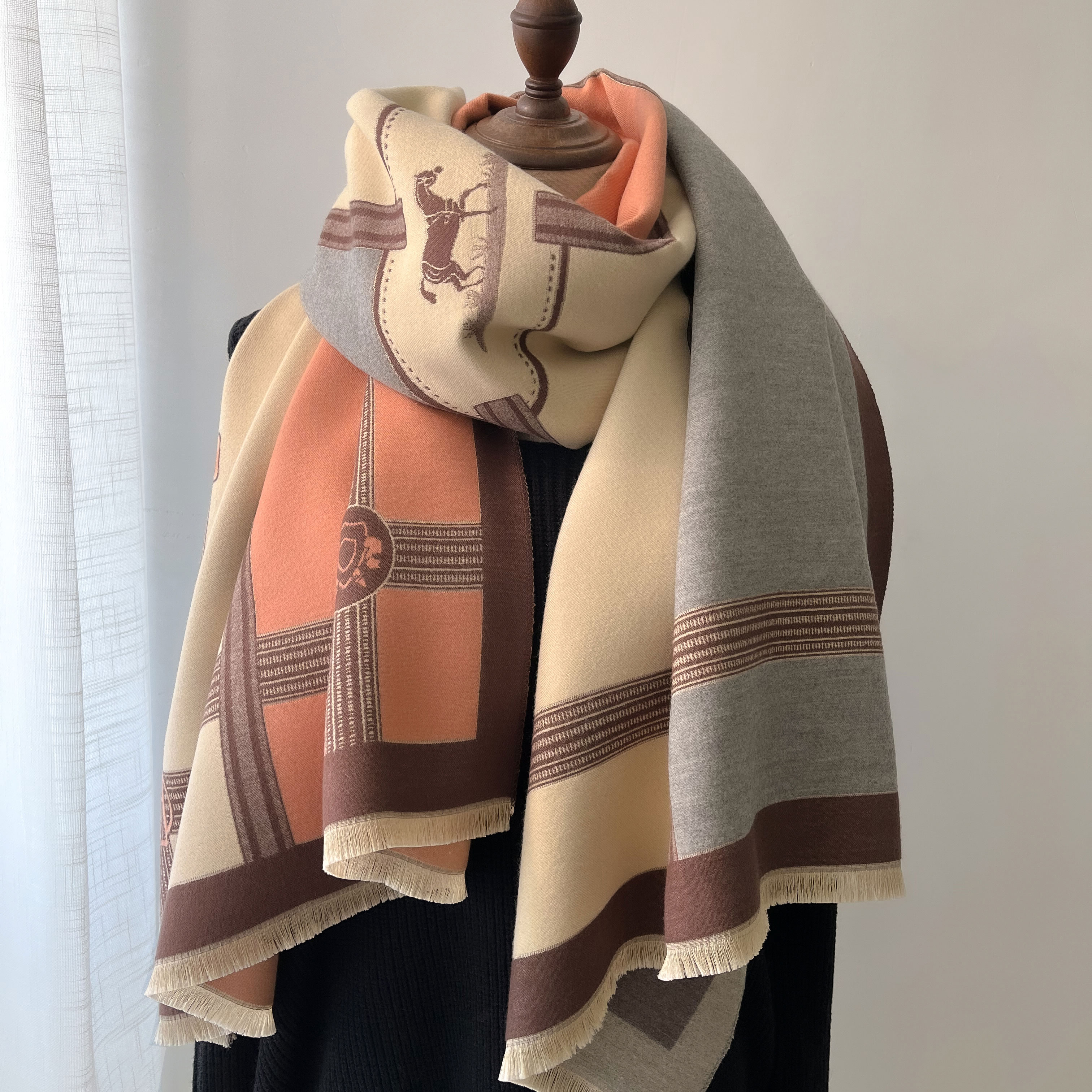 Woven Scarf Blanket - Winter Cashmere Scarf Women Luxury Print