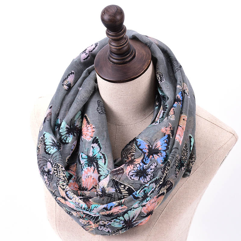 Infinity Scarf Knit - 2022 New Fashion Butterfly Print Infinity