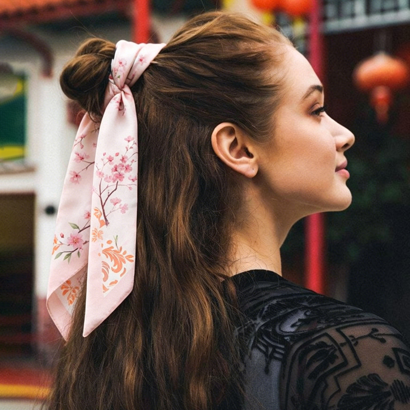 Head Wrap Turban - Fashion Women Silk Satin Skinny Scarf