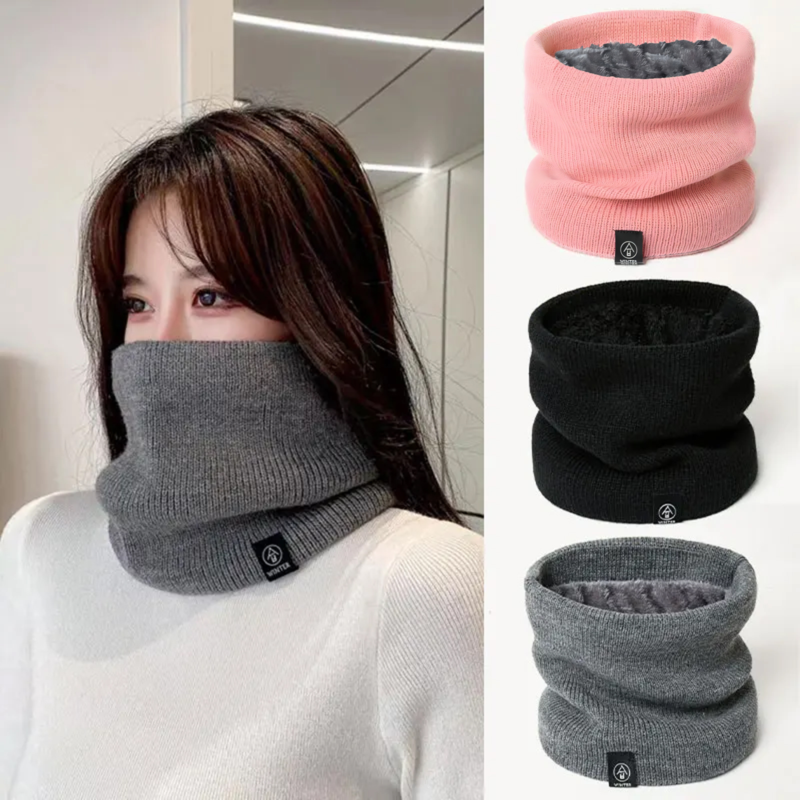 Muffler Men Wool - Fashion Women Knitted Scarf Solid Cashmer