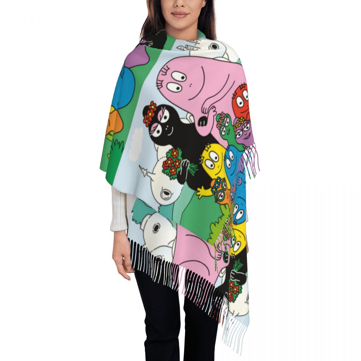 Pashmina Wrap Large - Les Barbapapa Family Shawls Wraps Women