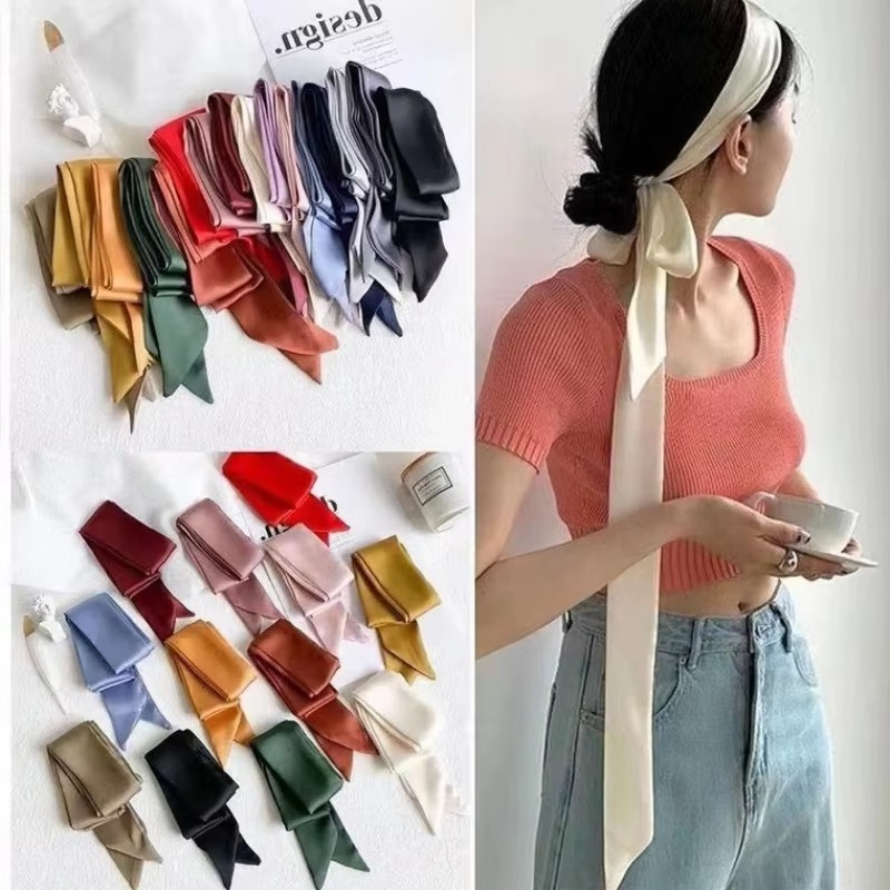 Skinny Tie Men - Women Narrow Solid Colors Long Silk