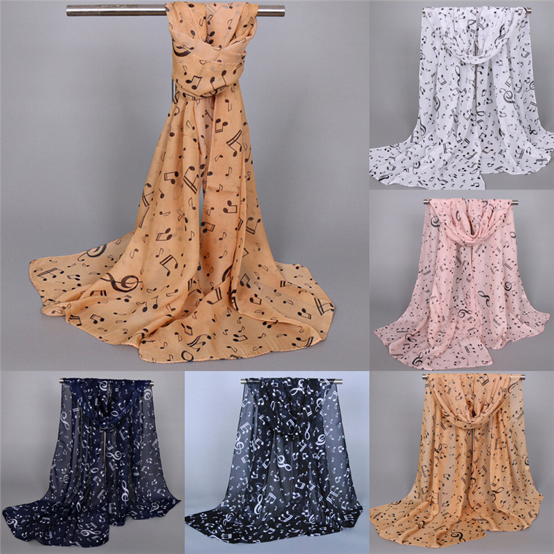 Infinity Scarf Knit - High Quality Scarves Musical Note Print