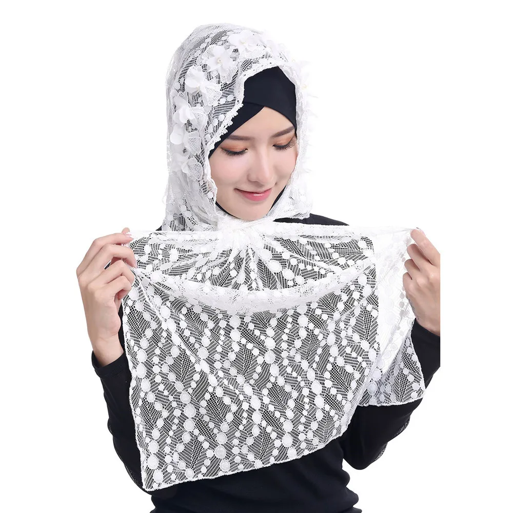 Stole Wedding Shawl - Pure Color Breathable Women Lace Scarf