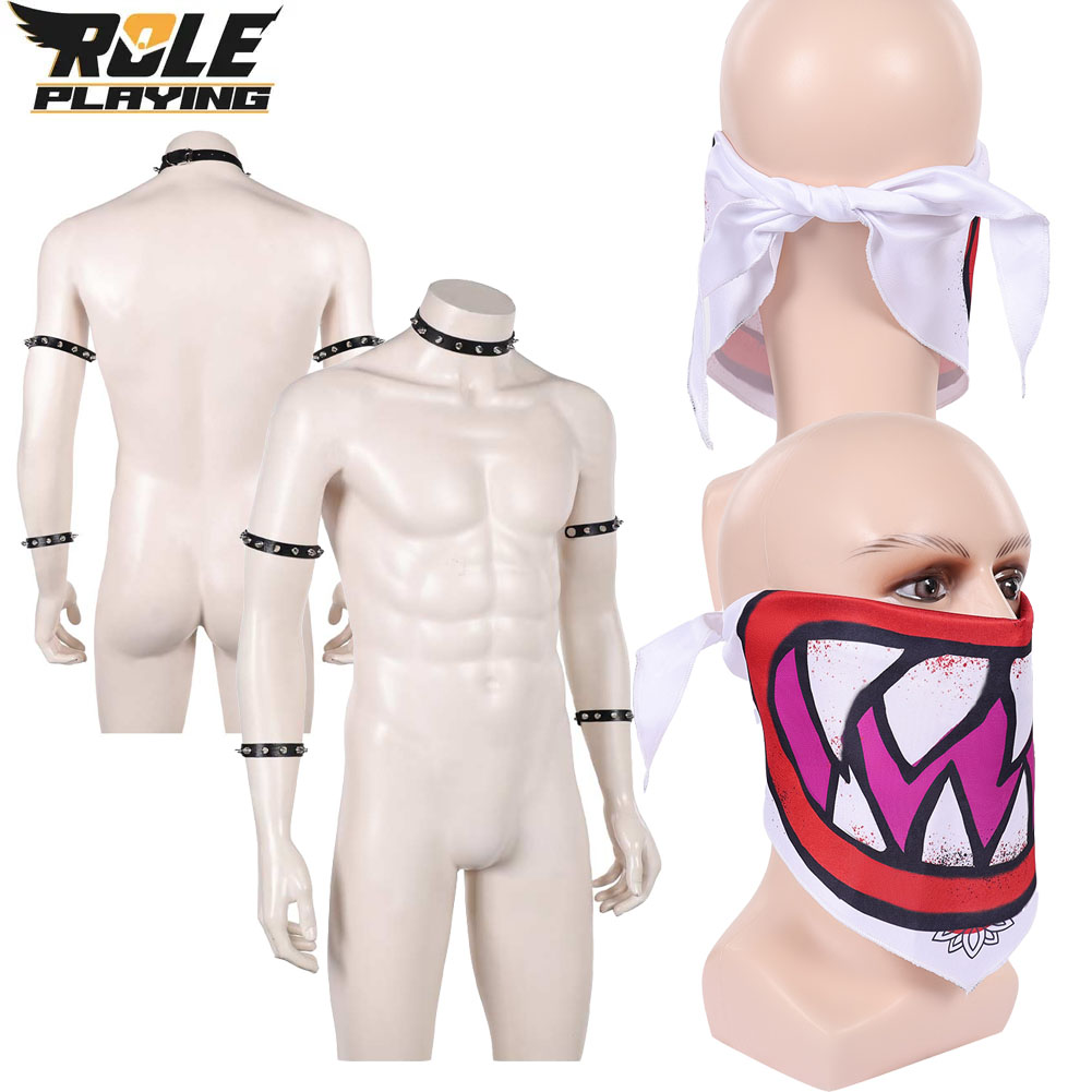 Ascot Neck Scarf - Bowser Jr Cosplay Scarf Mask Bracelet