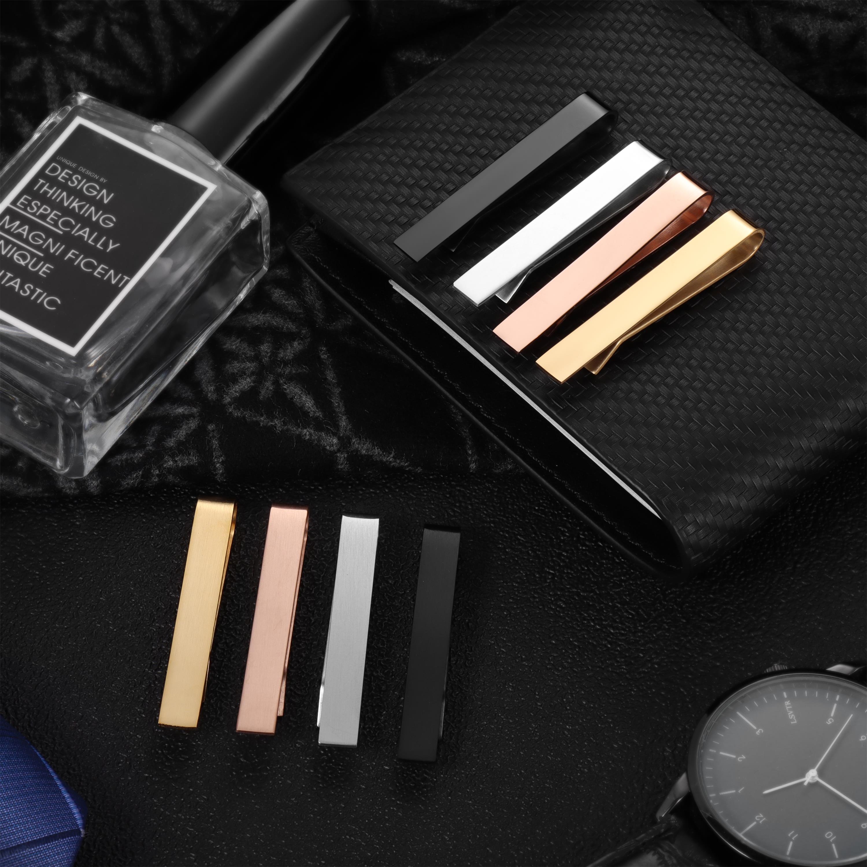 Tie Bar Set Gift - HAWSON 2 in shiny and brushTie