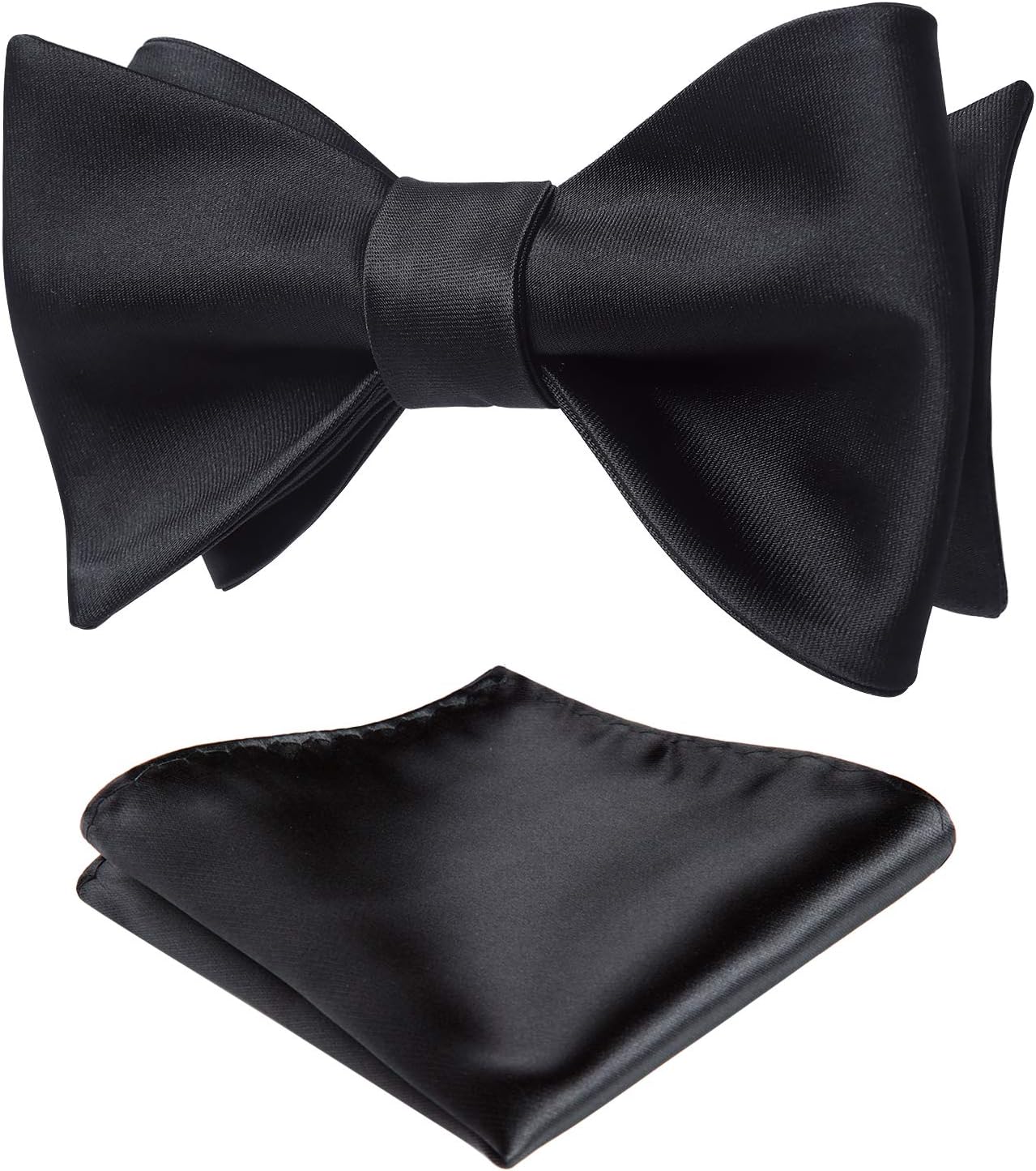 Pocket Square Set - Solid Color Self Tie Bow Tie
