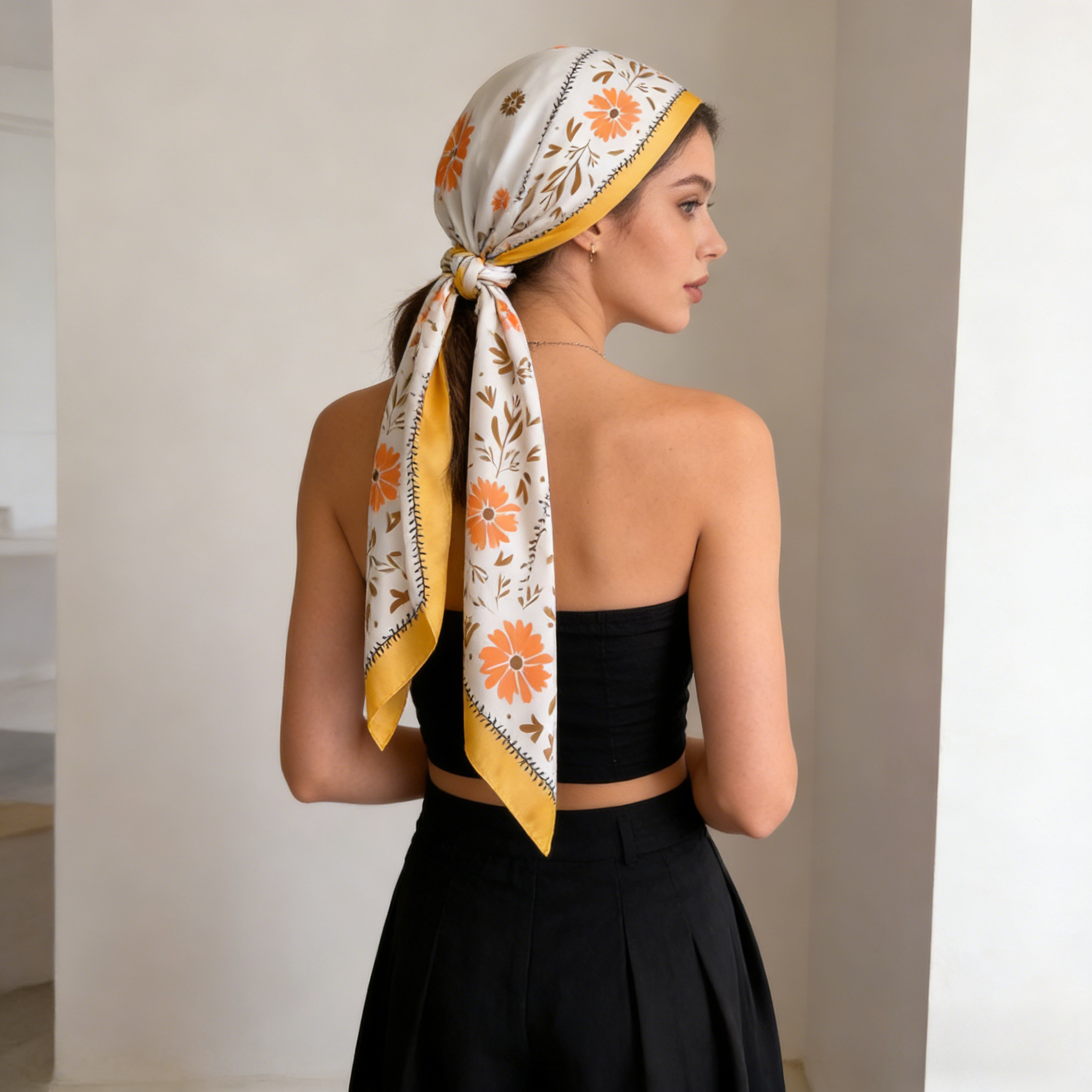 Silk Neck Scarf - 1Pc new printed fashion silk scarf