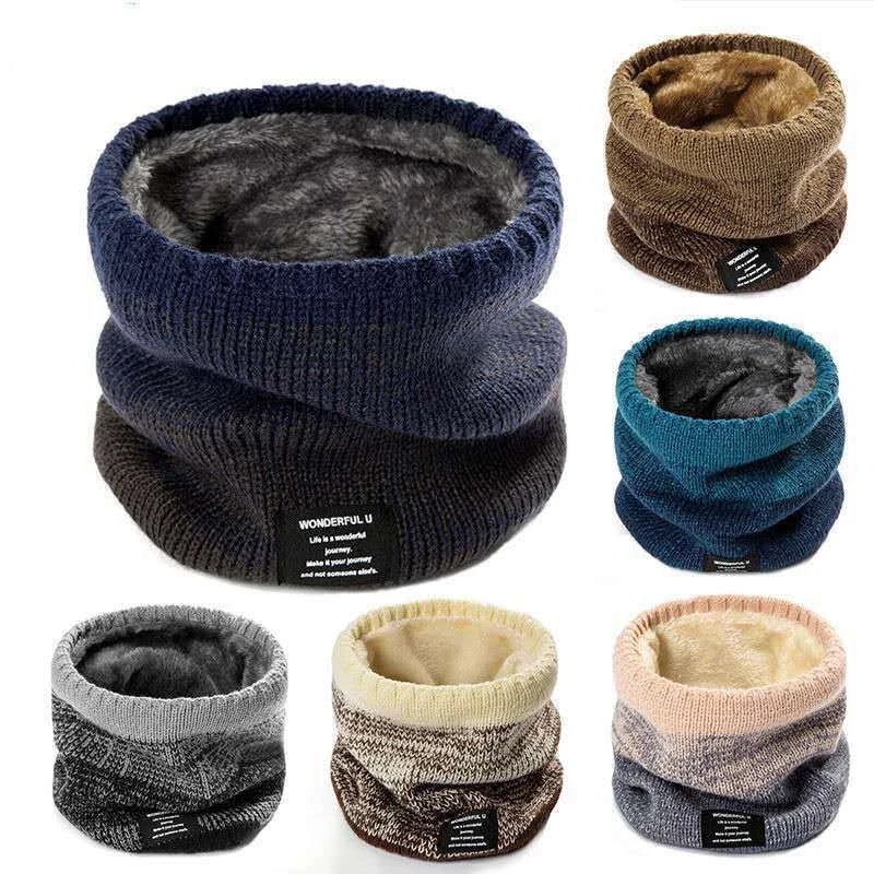 Handkerchief Cotton Men - Winter Scarf for Men Fleece Ring