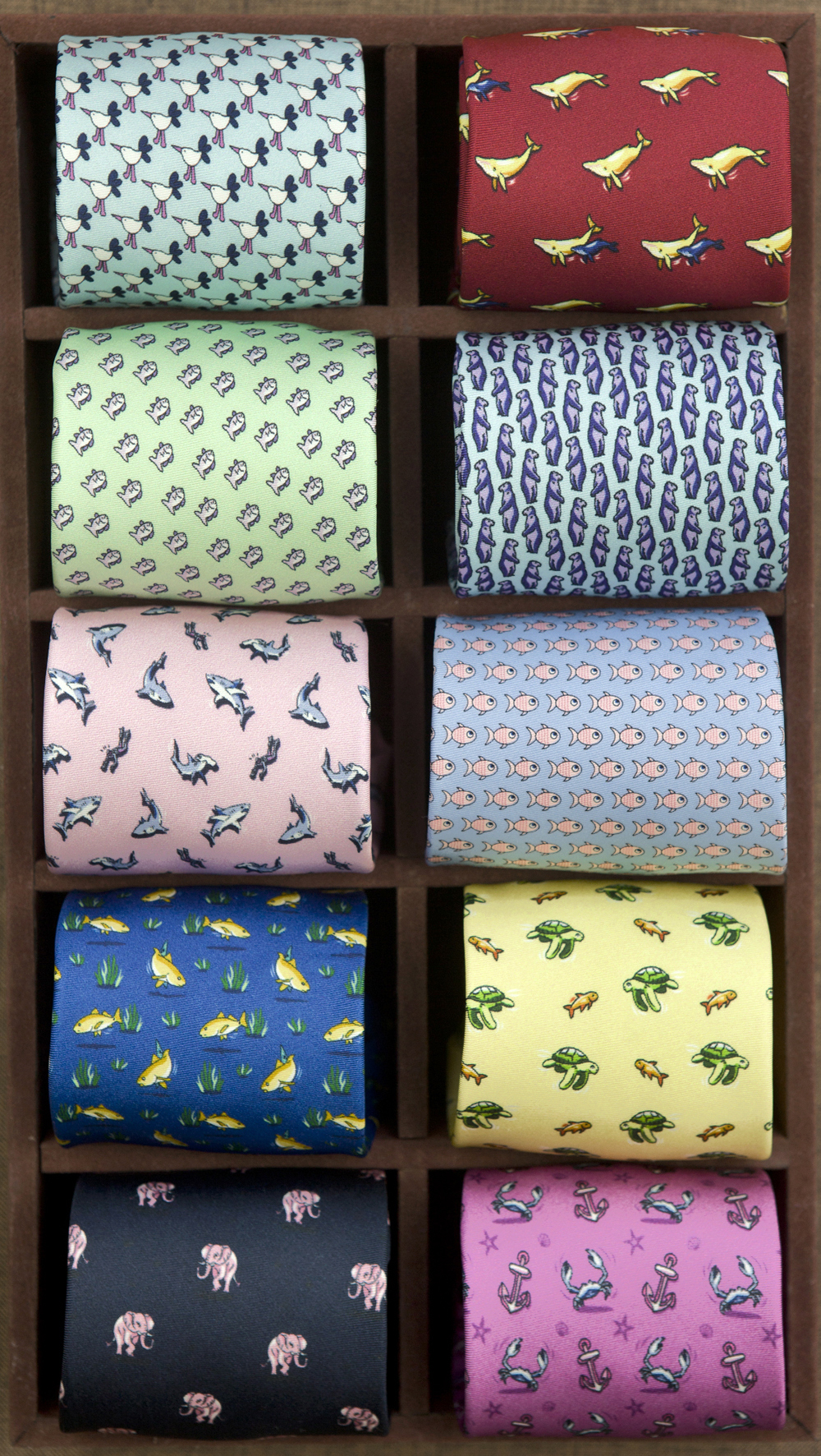 Skinny Tie Men - Multicolor Colorful Character Pattern Animal Mens