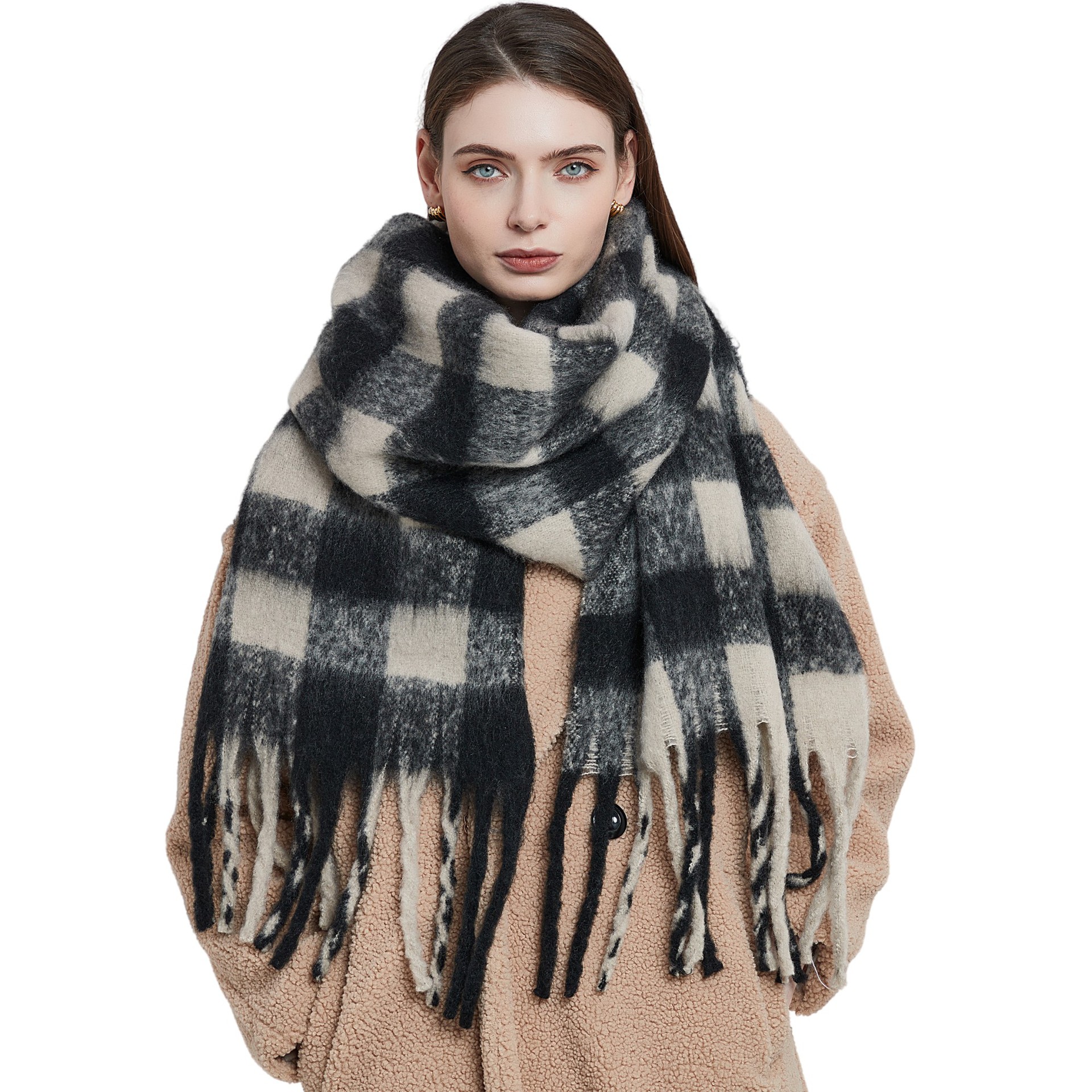 Pashmina Wrap Large - Thick Tassel Scarf Shawl Women's Winter