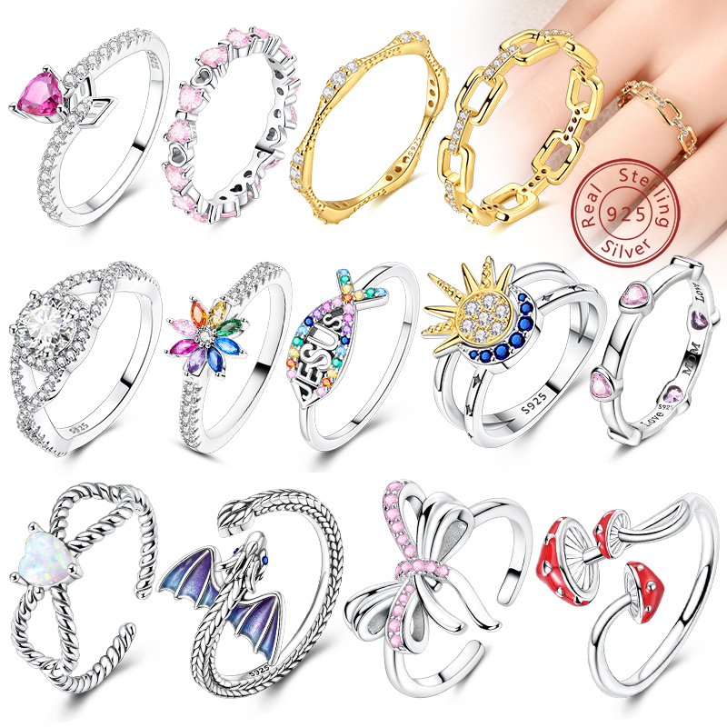 Tie Clip Silver - 925 Sterling Silver Rings for Women