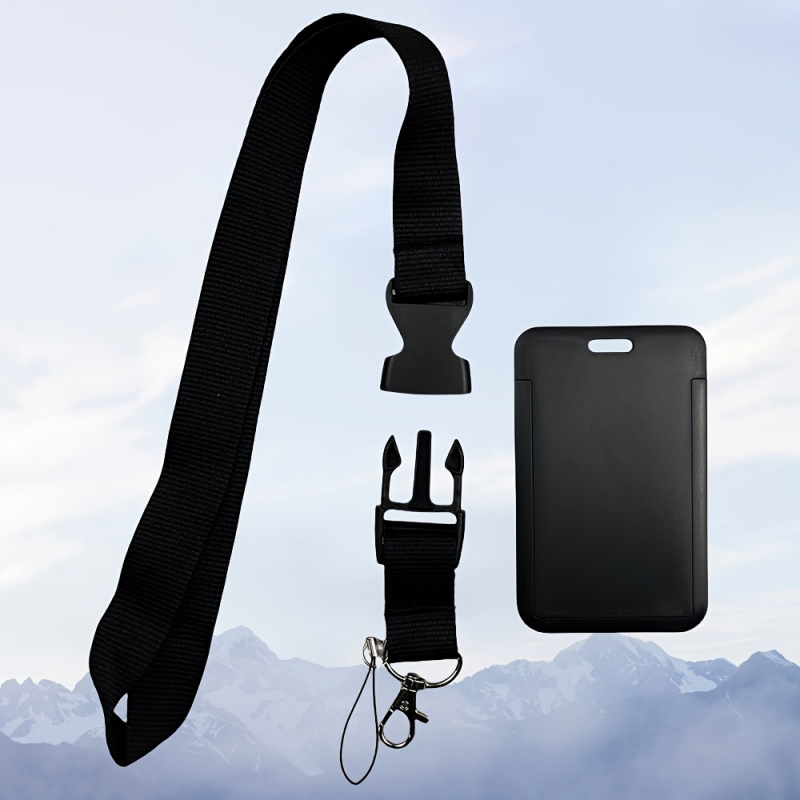 Lanyard Badge Holder - Black Neck Lanyard Badge Holder Set