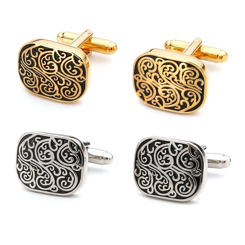 Tie Clip Silver - High Quality Gold Cufflinks Vintage Pattern