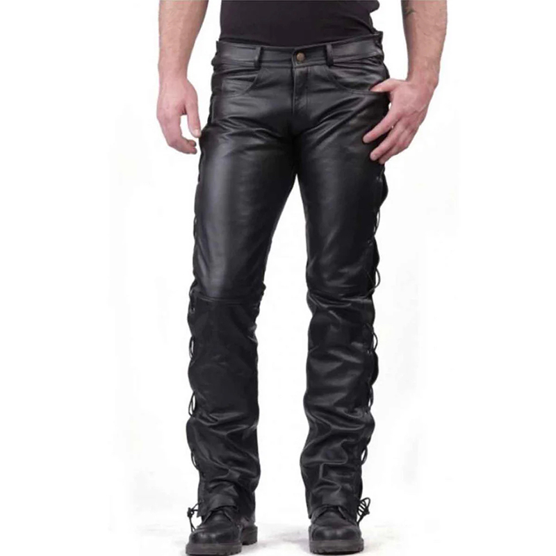 Skinny Tie Men - Men's Black Vintage Matte Faux Leather