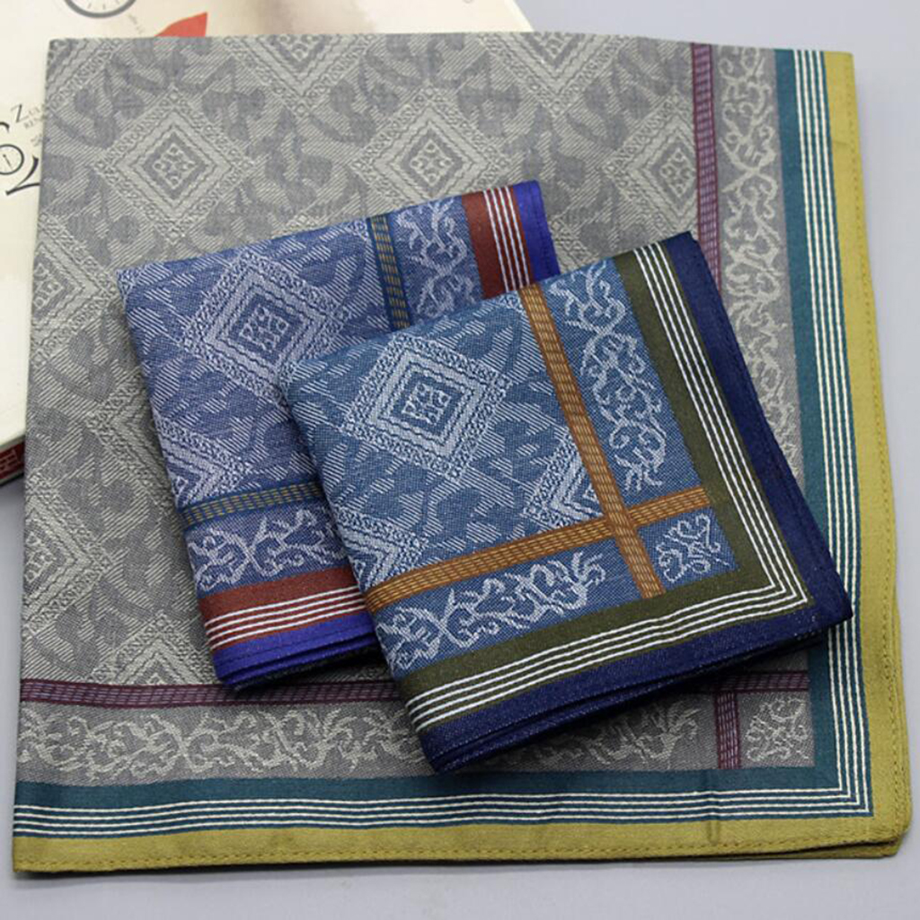 Handkerchief Cotton Men - 3pcs Mens Plaid Wedding Handkerchiefs 100%