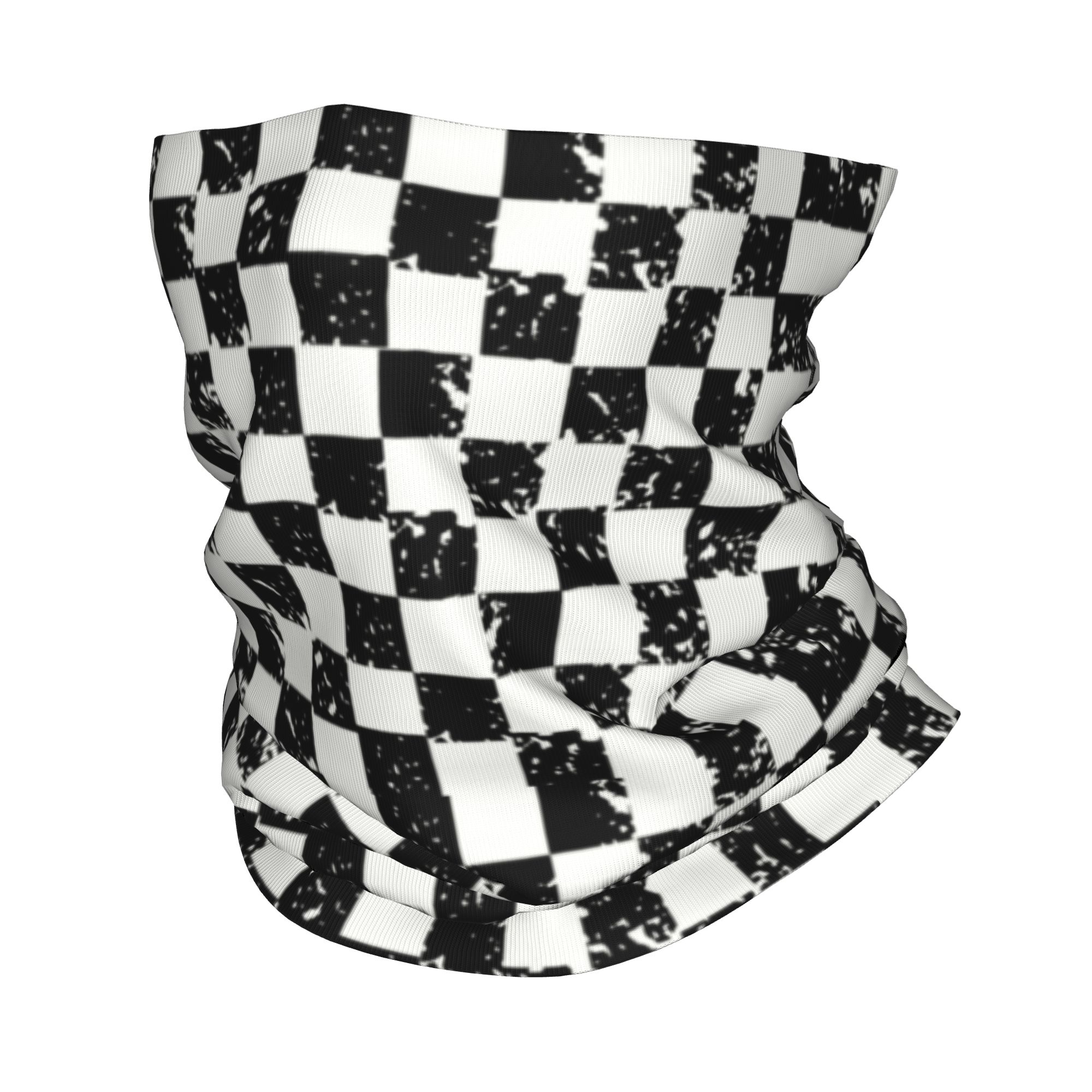 Neck Warmer Tube - Custom Retro Checkered Flag Winter Headband
