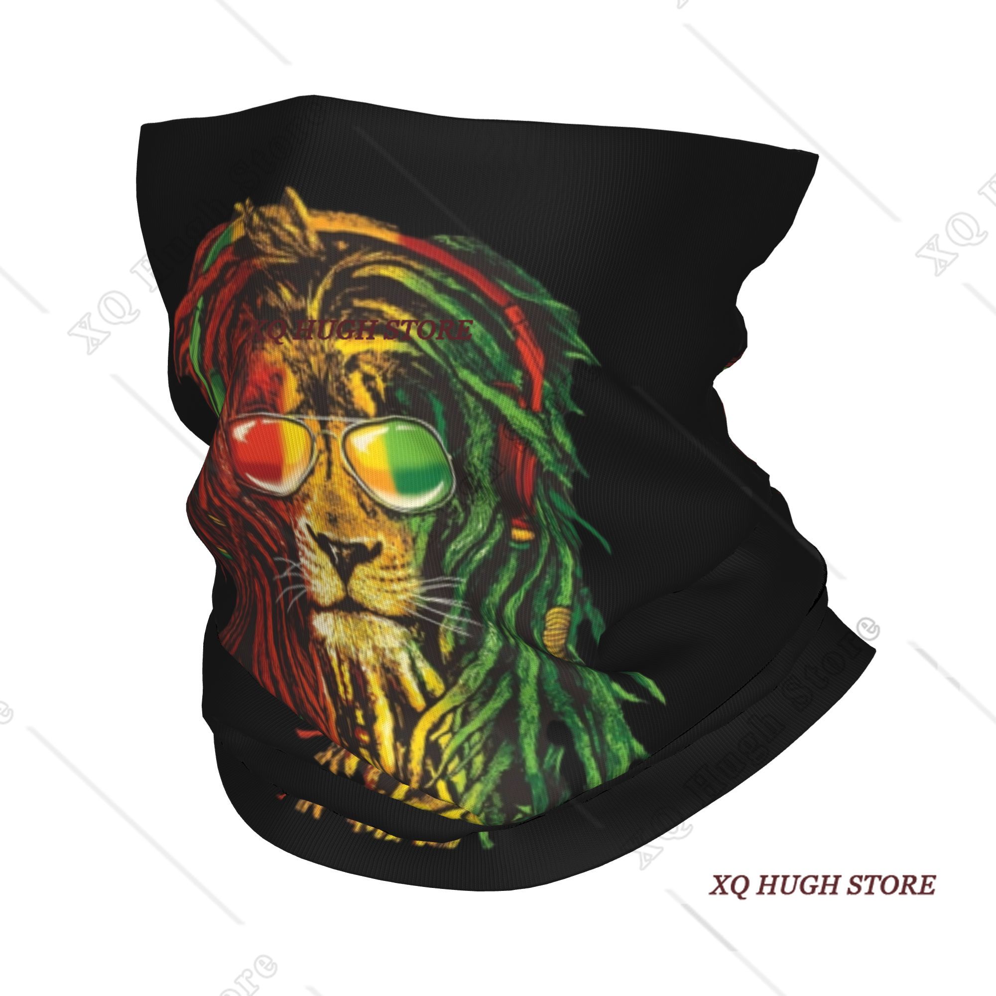 Neck Warmer Tube - Rasta Reggae Lion Sunglass Art Bandana