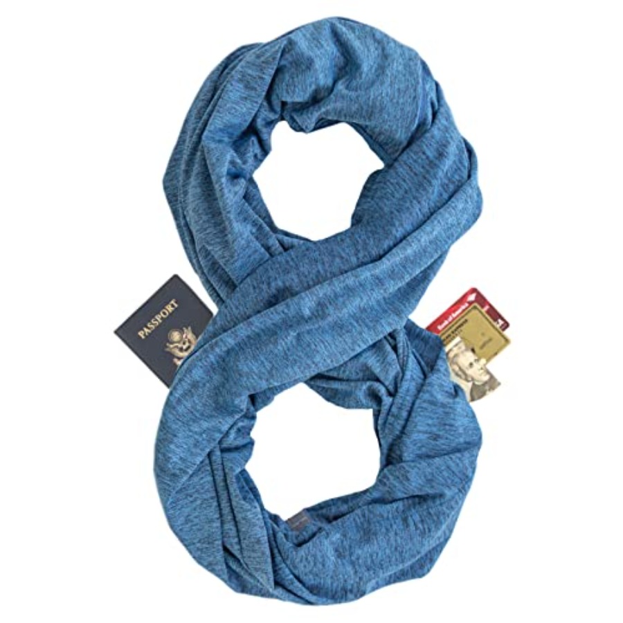 Infinity Scarf Knit - Infinity Travel Scarf Loop with Hidden