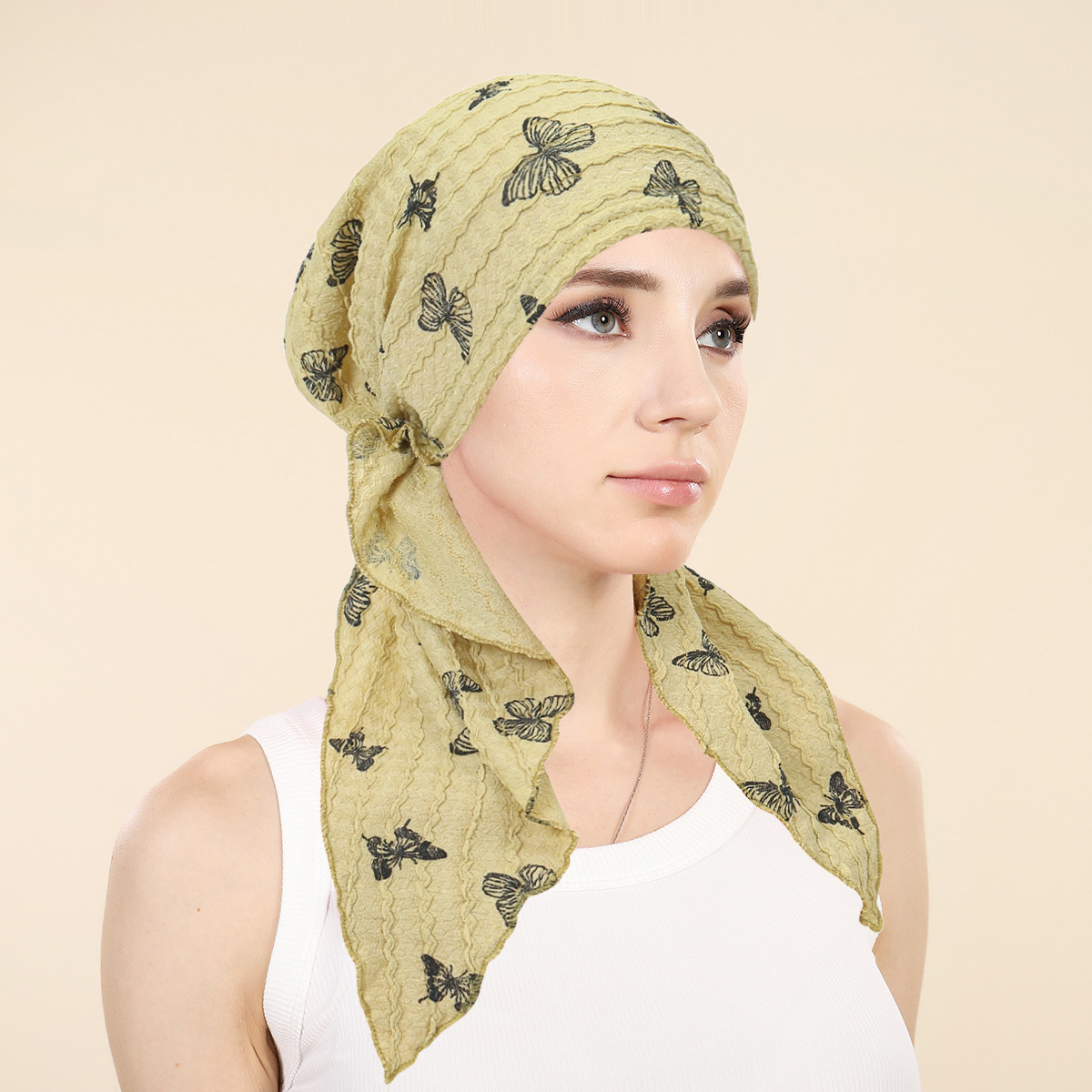 Head Wrap Turban - Women Muslim Hijab Caps Wrap Head