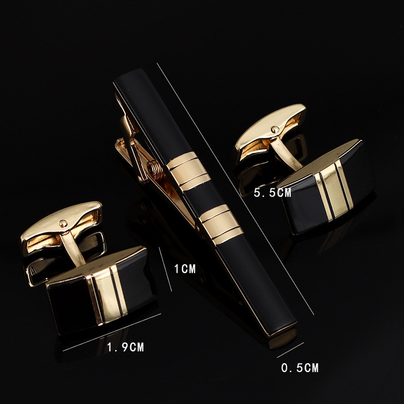Tie Bar Set Gift - Mens Ties Clip Cufflinks Set Shirt