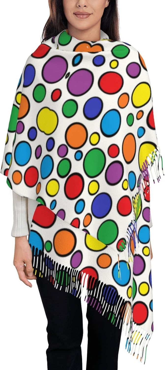 Stole Wedding Shawl - Colorful Circles Women's Scarf Shawls, Shawl