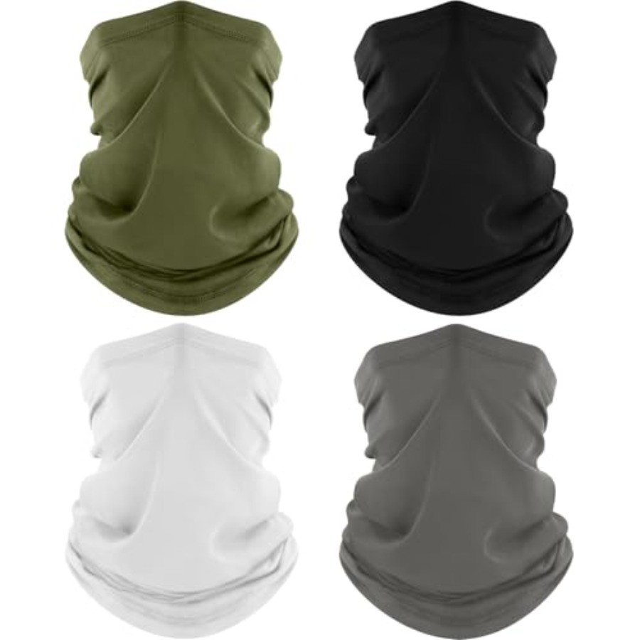 Face Scarf Mask - ROXUN 4 Pack Neck Gaiter, Cooling