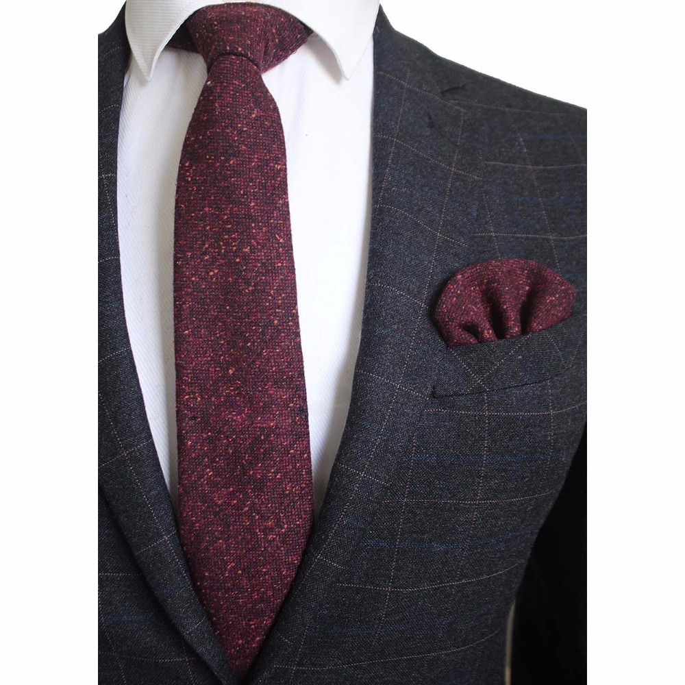 Handkerchief Cotton Men - Ricnais 8cm Wool Necktie Solid Plaid