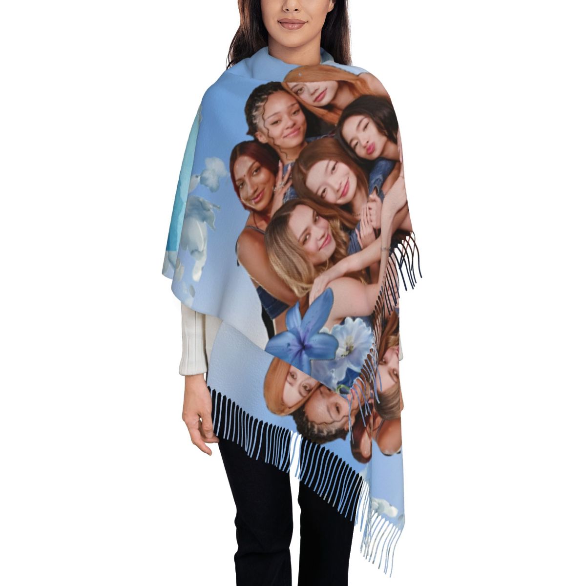Pashmina Wrap Large - Katseye Kpop Scarf for Women Winter