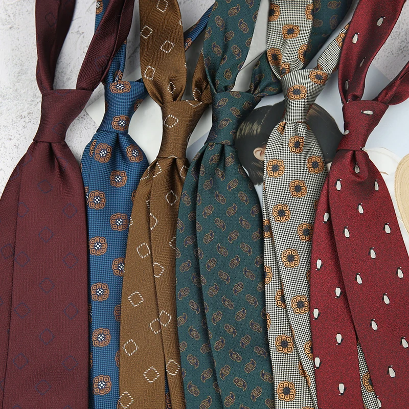 Skinny Tie Men - Linbaiway Business Floral Print Tie For