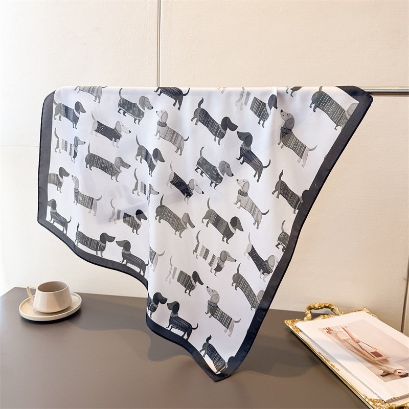 Bandana Cotton - Ladies Cotton Dog Printed Square Scarf