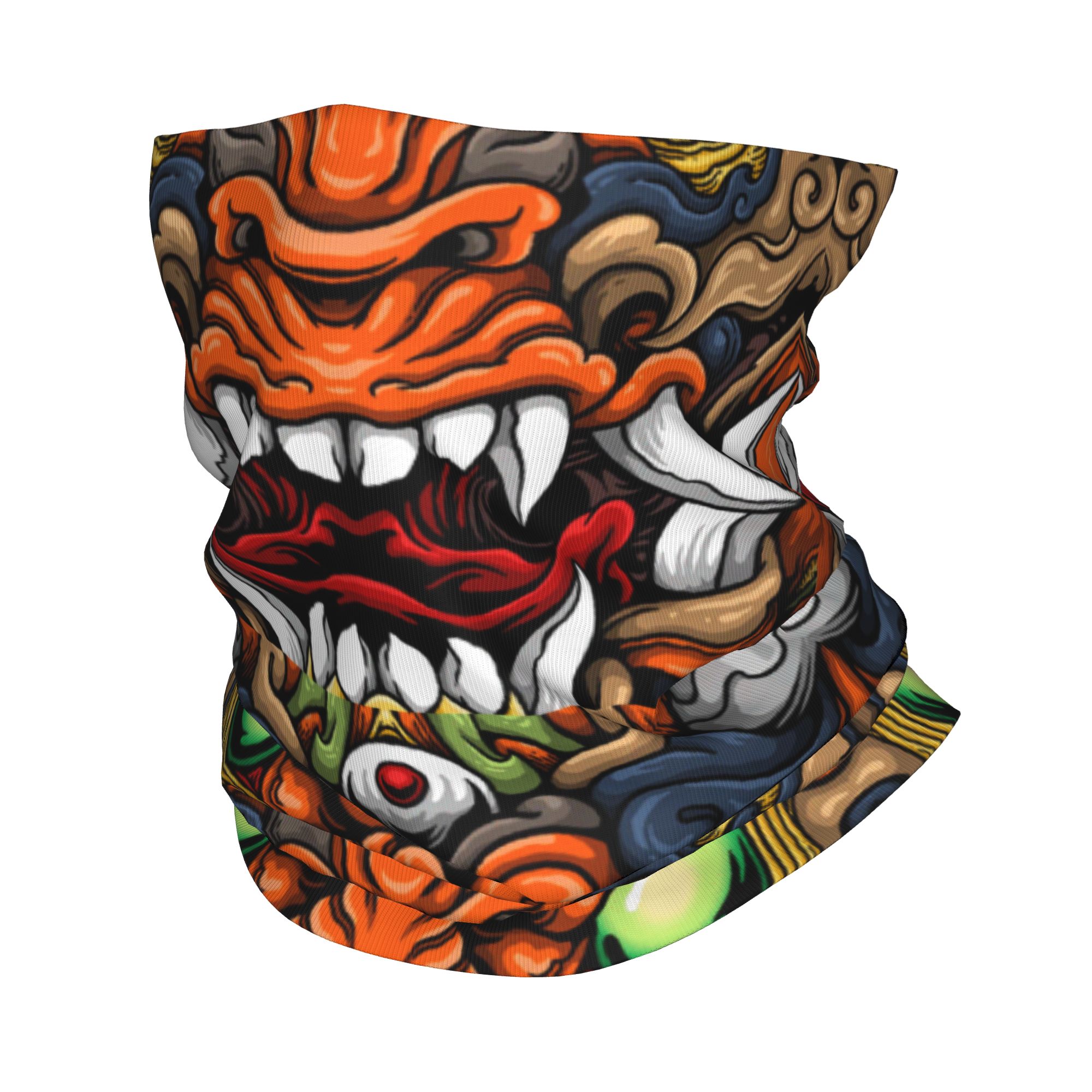Neck Warmer Tube - Custom Samurai Demon Oni Winter Headband