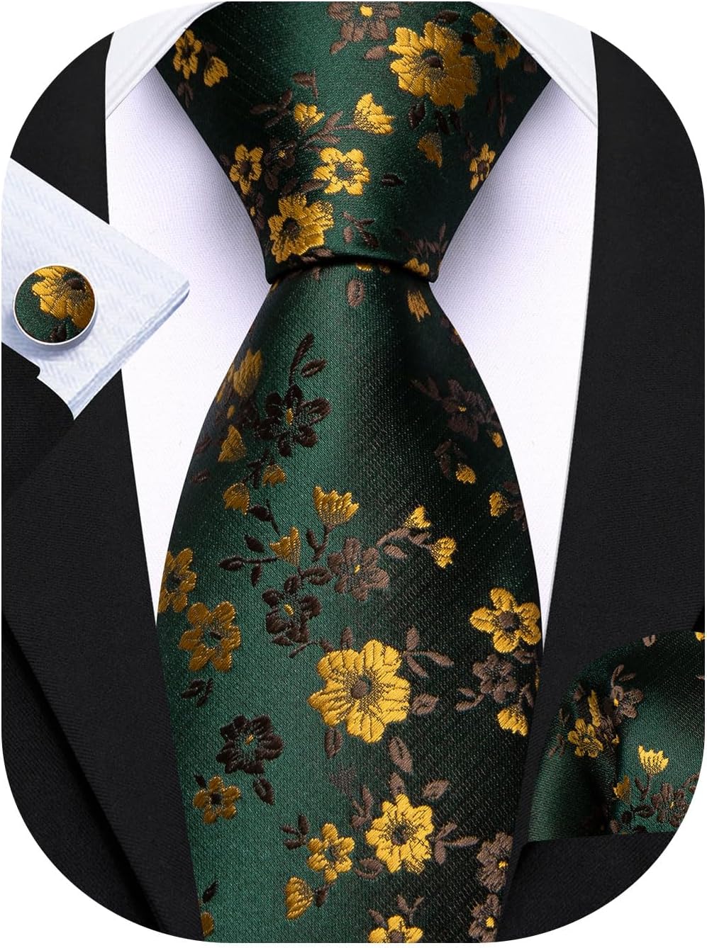 Pocket Square Set - Men's Floral Paisley Silk Tie Set