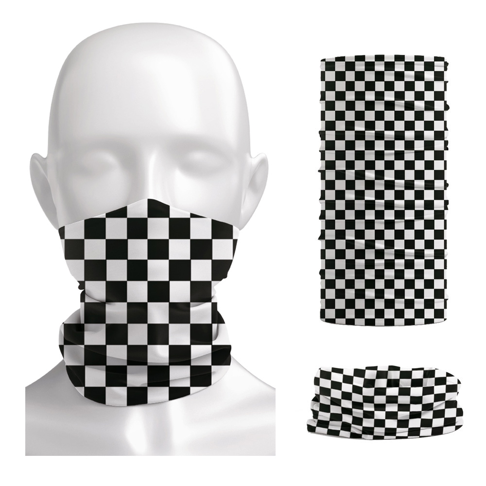 Neck Warmer Tube - Checkered Ska Printed Headband Neck Warmer