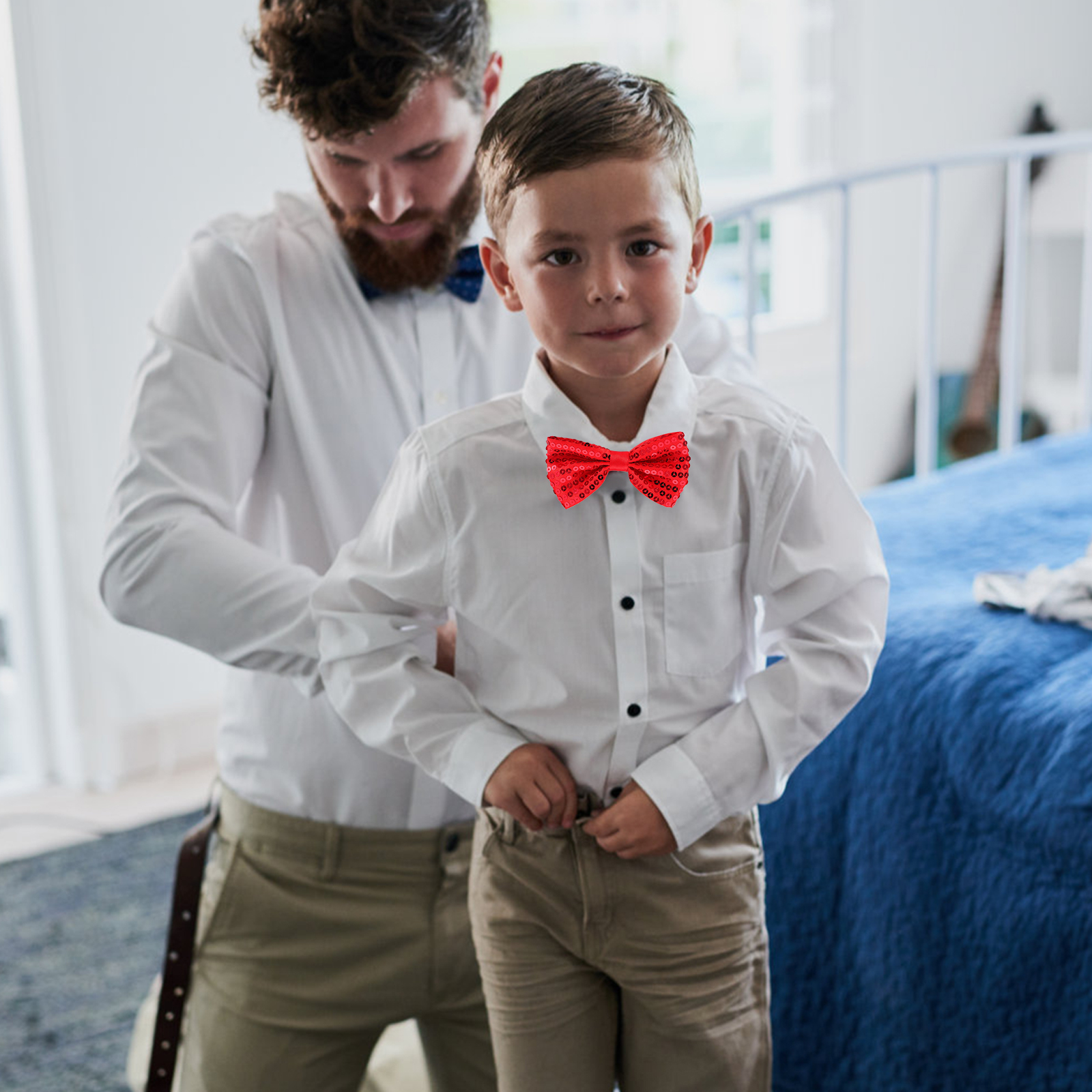 5Pcs Children Sparkly Sequin B - Bow Tie Pre Tied のレビューと価格