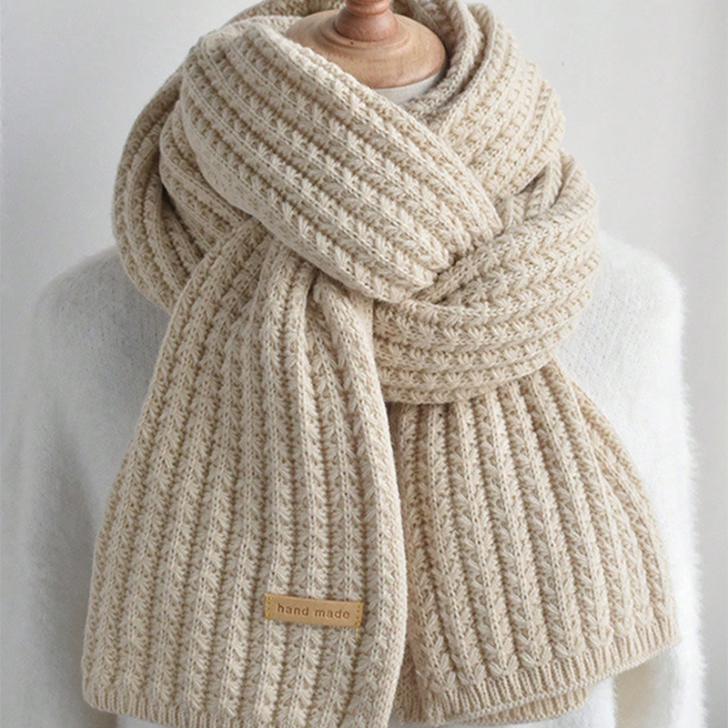 Thick Cable Knit Warm Cashmere - Muffler Men Wool のレビューと価格