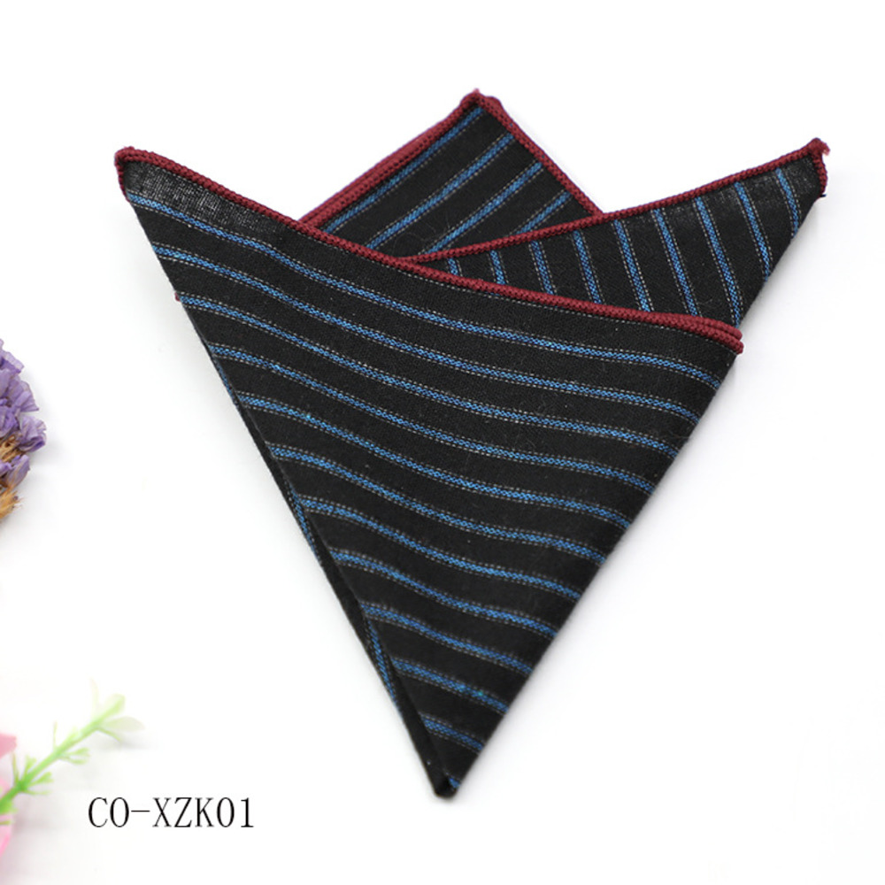 Solid Striped Brown Pocket Squ - Handkerchief Cotton Men のレビューと価格