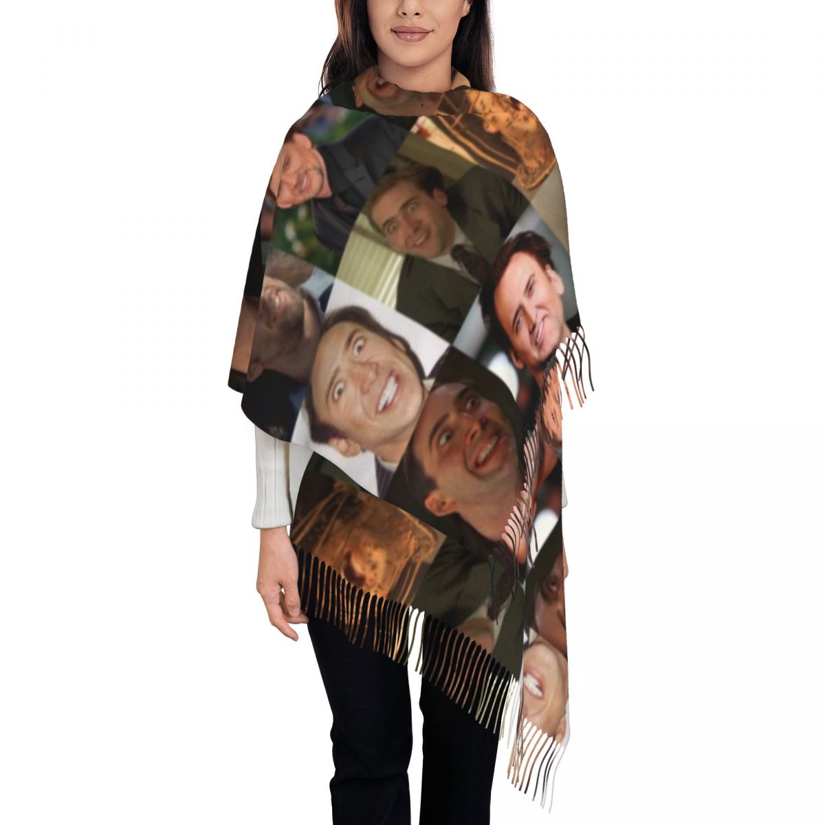 Nicolas Cage Funny Face Meme S - Pashmina Wrap Large のレビューと価格