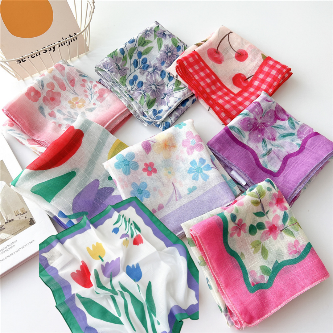 Spring Autumn Scarf Chic Fashi - Bandana Cotton のレビューと価格