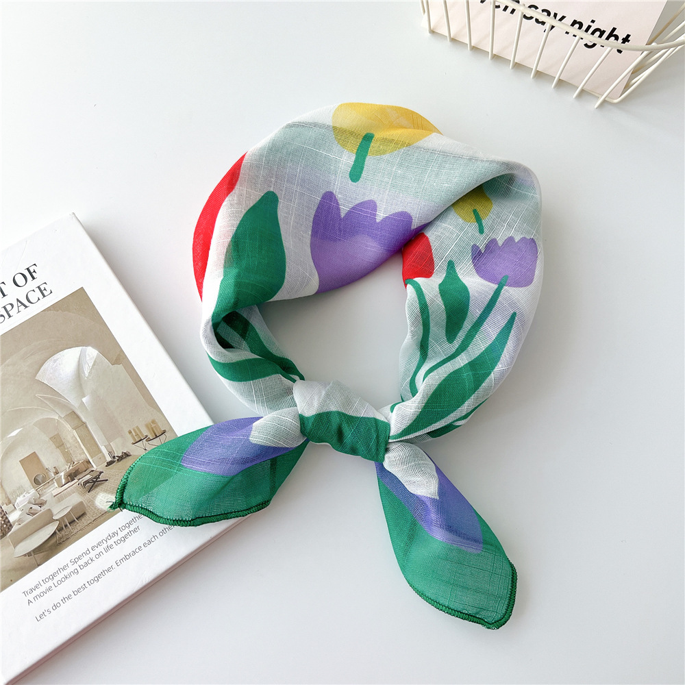 Spring Autumn Scarf Chic Fashi - Bandana Cotton のレビューと価格