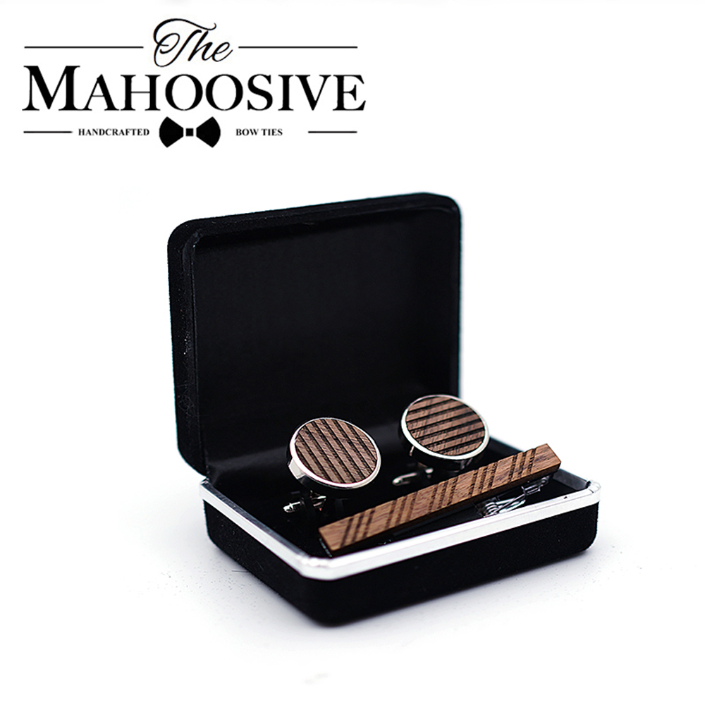 High Quality Wood Cuff links n - Tie Bar Set Gift のレビューと価格