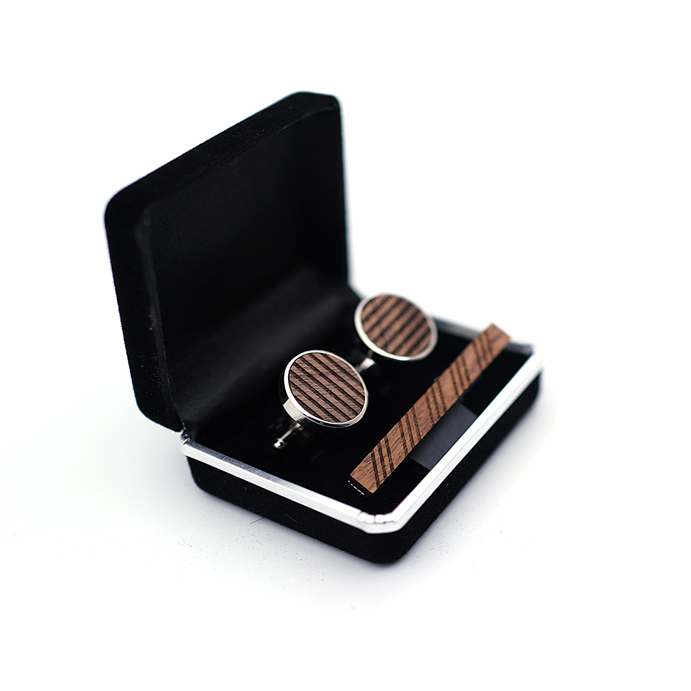High Quality Wood Cuff links n - Tie Bar Set Gift のレビューと価格